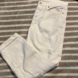 Gap white boyfriend jeans